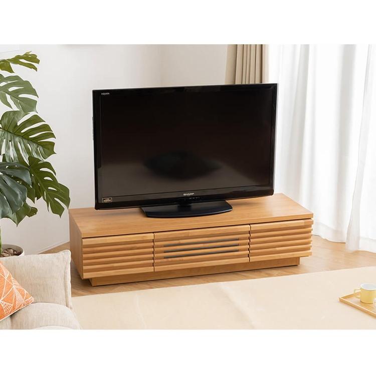 完成品 国産 格子状 テレビ台 幅120cm 天然木 テレビボード TVボード