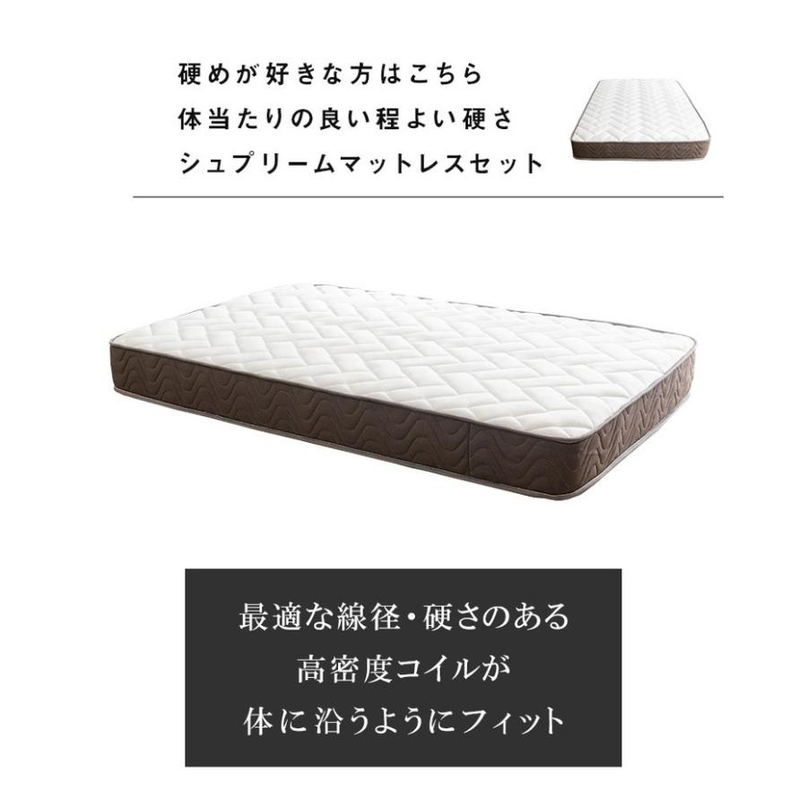 棚・コンセント・照明付きフロアベッド セミダブル タクナ シュプリームポケットコイルマットレス付き 照明付き すのこ板目仕様 代引不可