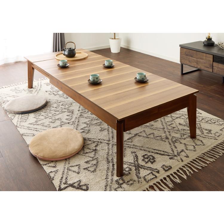 ローテーブル センターテーブル 座卓 リビングテーブル 伸長式 3段階 4