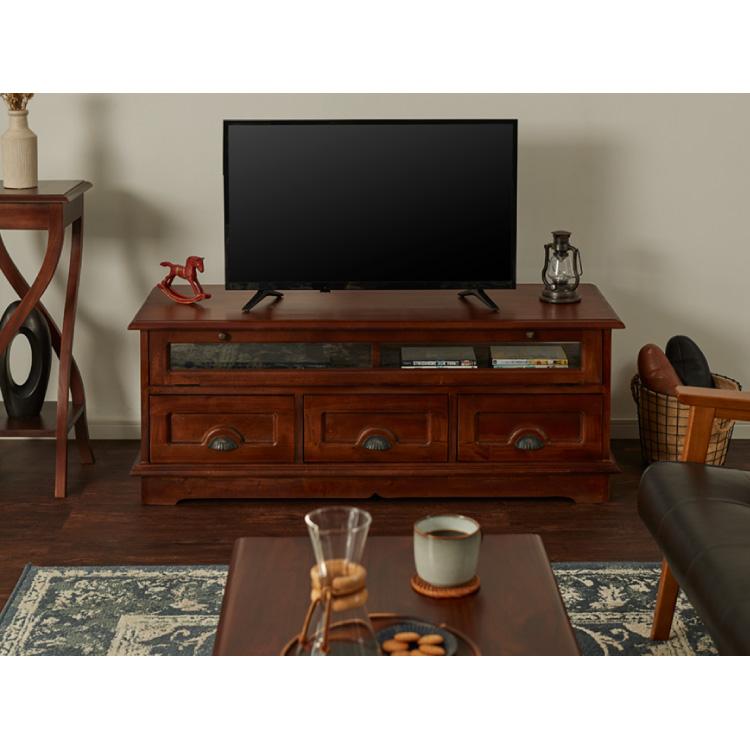 テレビ台 幅120cm 北欧 ヴィンテージ 完成品 天然木 マホガ二ー