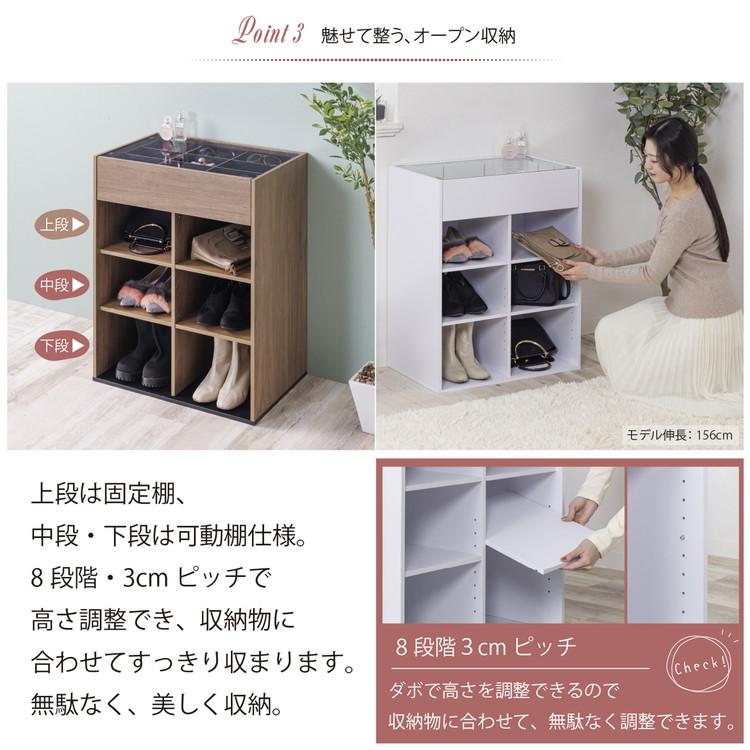 コレクションラックオープンタイプ ガラス天板 ディスプレイ収納 推し