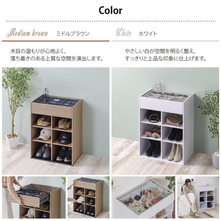 コレクションラックオープンタイプ ガラス天板 ディスプレイ収納 推し