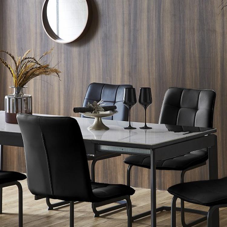 セラミック ダイニングテーブル 単品 伸縮 幅130~幅170 4人掛け