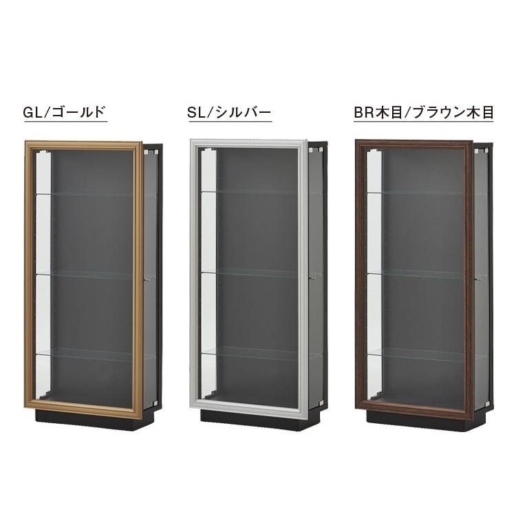 コレクションラック 完成品 幅62 コレクションボード 可動式ガラス棚3 
