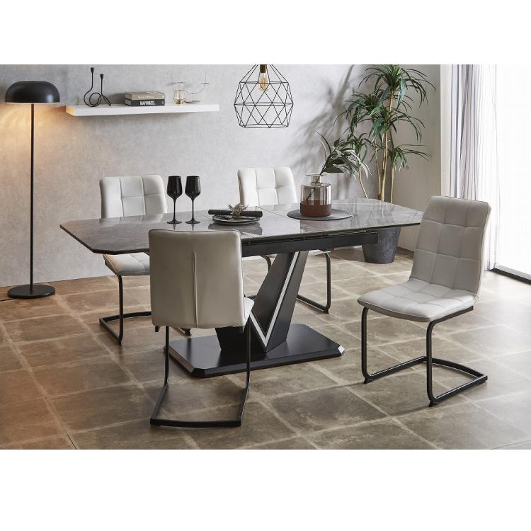 セラミック 伸縮 ダイニングセット 4人掛け 5点セット ダイニング