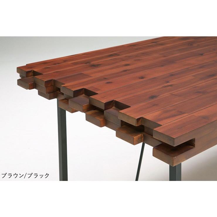 ダイニングテーブル 単品 150cm アカシア無垢材使用 4人掛け用 テーブル ダイニング 食卓 アイアン インダストリアル おしゃれ 代引不可_4