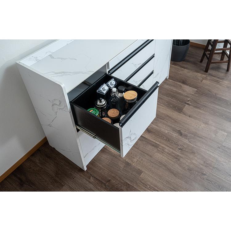 キッチンカウンター 幅150cm キッチンラック 伸縮式 セラミック天板