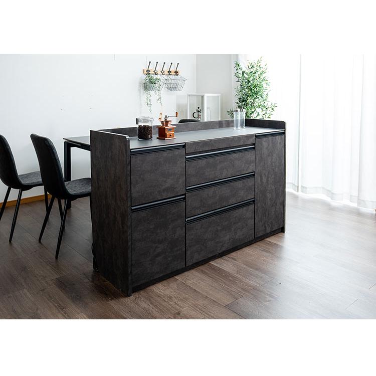 キッチンカウンター 幅150cm キッチンラック 伸縮式 セラミック天板