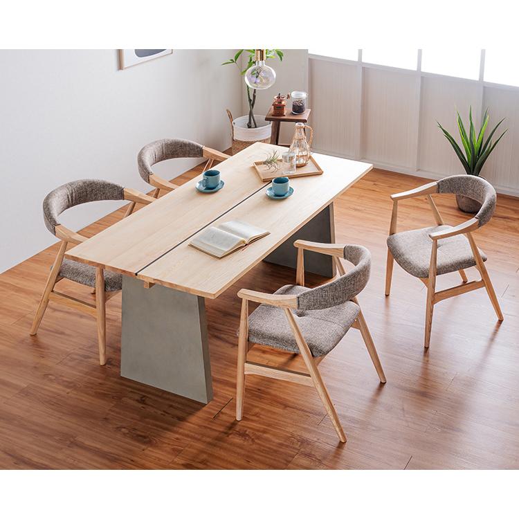 ダイニングチェア ナチュラルテイスト 2脚セット 完成品 アームチェア