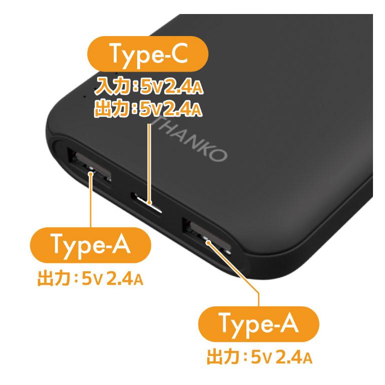薄型モバイルバッテリー 10000mAh モバイルバッテリー 軽量 大容量 USB