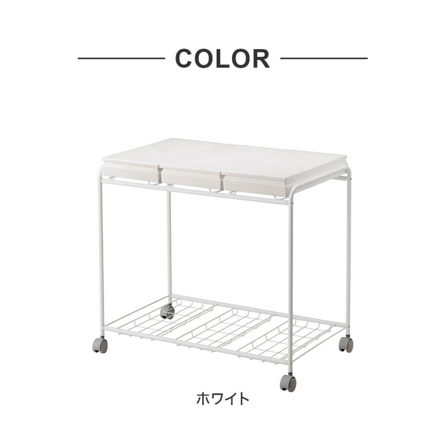 ゴミ箱 分別 3分別フレームダストワゴン フタ付き 45L 30L 対応 大容量 キッチン 台所 おしゃれ すっきり シンプル キャスター付き 移動 可動式 代引不可_11
