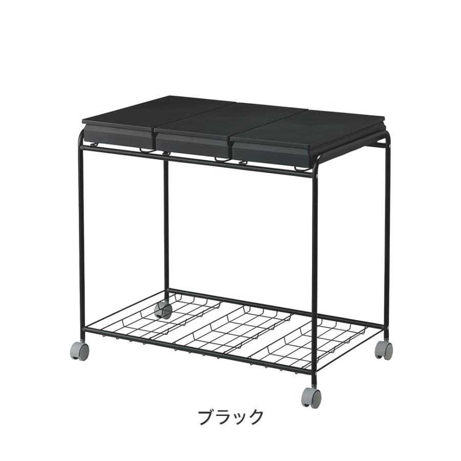 ゴミ箱 分別 3分別フレームダストワゴン フタ付き 45L 30L 対応 大容量 キッチン 台所 おしゃれ すっきり シンプル キャスター付き 移動 可動式 代引不可_12