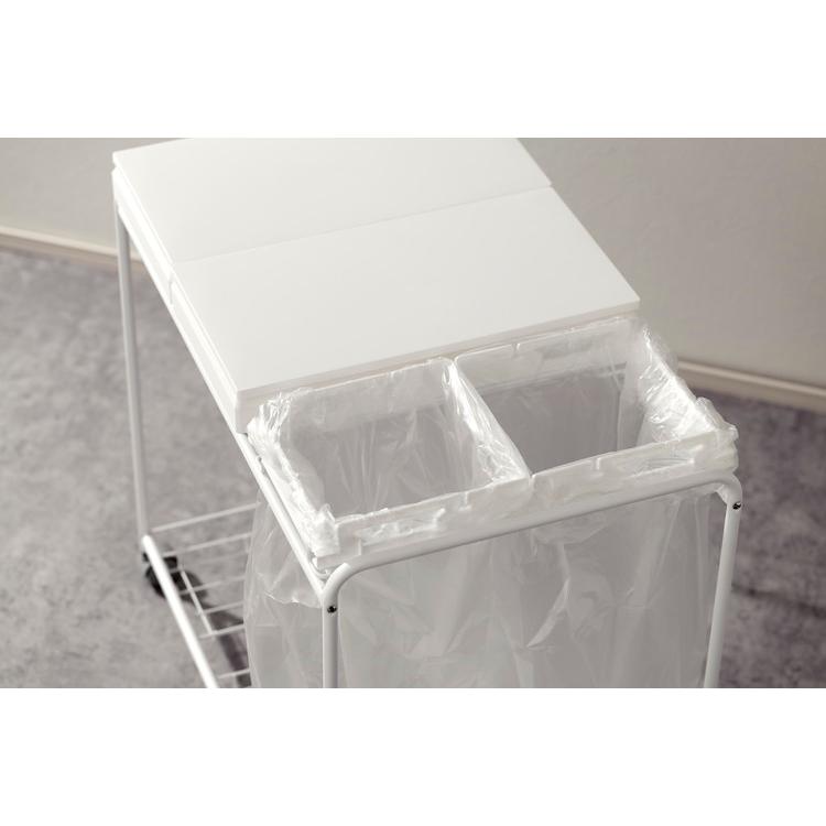 ゴミ箱 分別 3分別フレームダストワゴン フタ付き 45L 30L 対応 大容量 キッチン 台所 おしゃれ すっきり シンプル キャスター付き 移動 可動式 代引不可_3