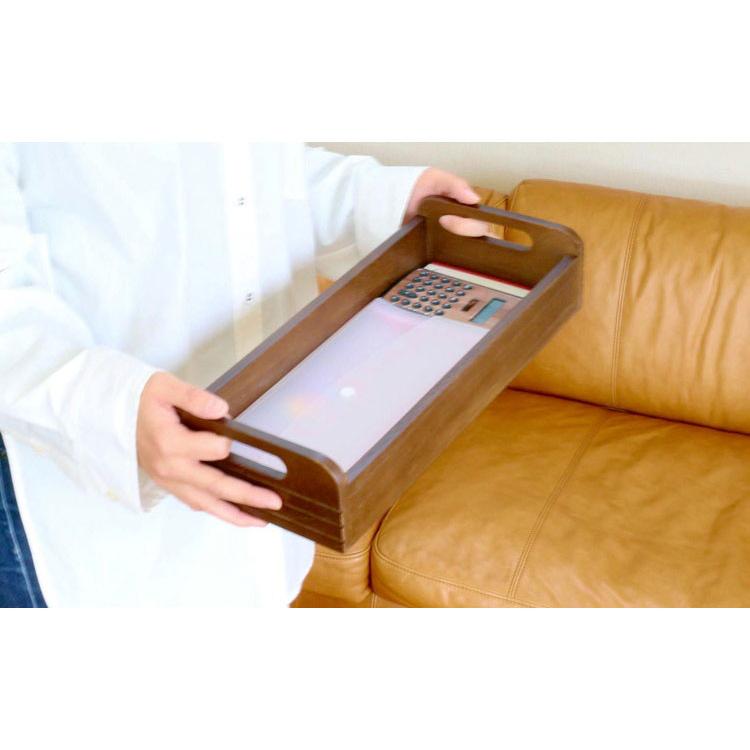 天然木桐材の軽量トレイワゴン 幅20×3段 完成品 隠しキャスター 収納