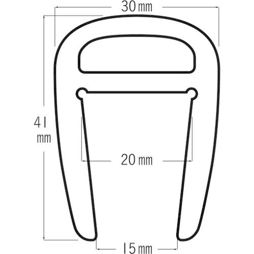 緑十字 ショックレスガード H鋼用緩衝材 適応幅17~21mm グレー 全長1m ショックレスガード-30GL 246206 安全用品 安全クッション 代引不可｜recommendo｜02