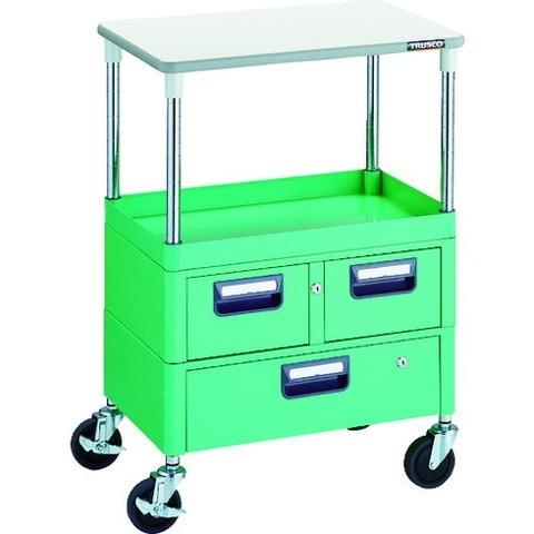 TRUSCO トラスコ フェニックスワゴン 省音 600X400 H880 引出付 天板付 YG色 PEW961VWTYG 組立品 組立設置不可 代引不可