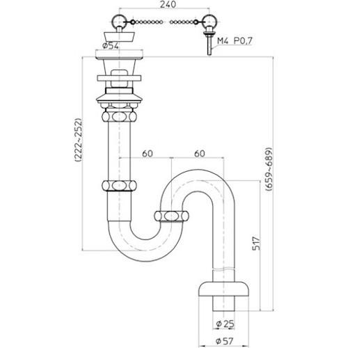 SANEI アフレ付Sトラップ H70-25 SANEI 株 管工機材 排水部材 代引不可_3