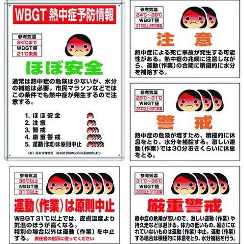 ユニット 熱中症予防標識 マグネット標識4枚セット HO1021 代引不可