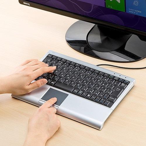 SANWA タッチパッド付キーボード SKBTP01SVN オフィス・住設用品 OA用品 マウス 代引不可の画像