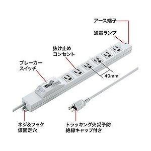 SANWA 安全ブレーカータップ TAPBR36A1 オフィス 住設用品 OA用品 OAタップ 代引不可_1