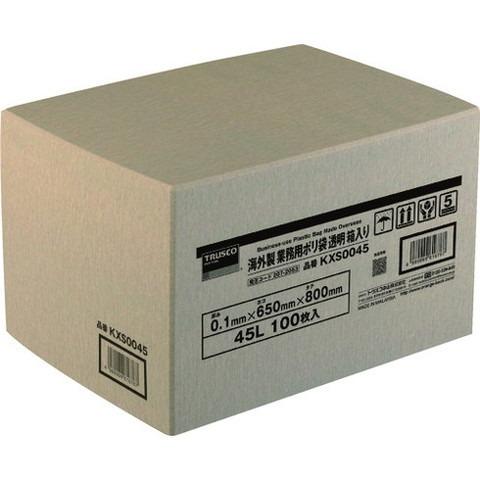 TRUSCO トラスコ 海外製 業務用ポリ袋 透明・箱入 0.1×45L 100枚入 KXS0045 代引不可