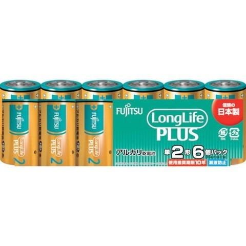 富士通 アルカリ乾電池単2 Long Life Plus 6個パック LR14LP6S 代引不可｜recommendo