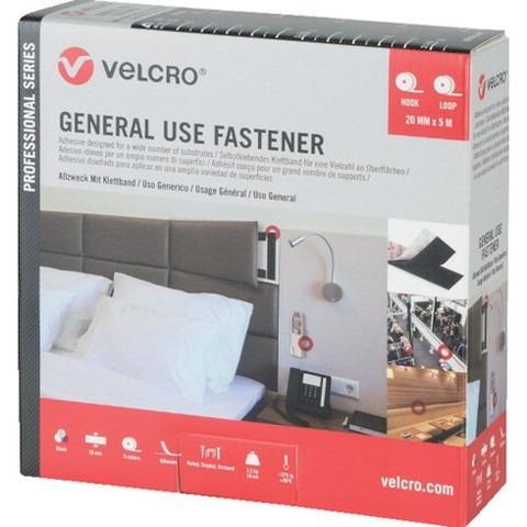 ヴェルクロ VELCRO R上 結束テープ 多用途タイプ 幅20mm×長さ25m 黒 VELPS20000 代引不可