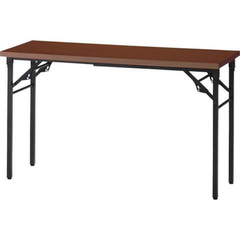 TRUSCO トラスコ 折リタタミ会議テーブル 1800X600XH700 棚板ナシ ウォールナット TST1860WN 代引不可