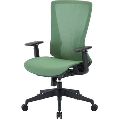 TRUSCO トラスコ ハイバックメッシュチェア 肘付 グリーン TMCCGR 組立