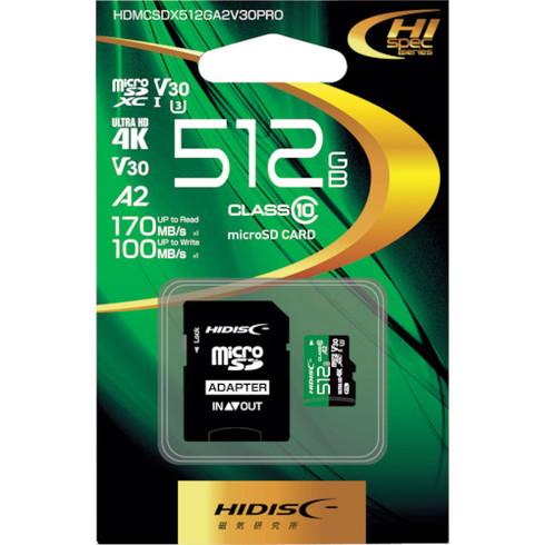 ハイディスク 超高速R170シリーズmicroSDXCカード 512GB ハイディスク HDMCSDX512GA2V30PRO オフィス 住設用品 OA用品 メモリ 代引不可｜recommendo｜03