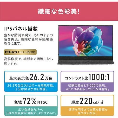 IRIS 517769 ポータブルモニター ILD-A16262KS-B ブラック