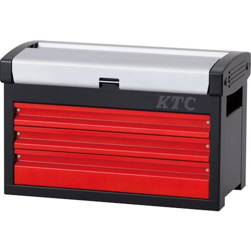 KTC スチール製工具箱 チェスト 3段3引出シ シルバー×レッド×ブラック