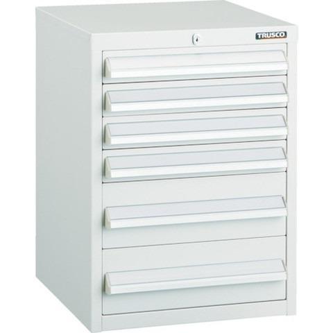 TRUSCO トラスコ LVR型キャビネット 392X412XH540 引出6段 W LVR541W 代引不可