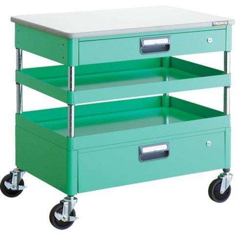 TRUSCO トラスコ フェニックスワゴン 省音 750X500XH740 引出 天板付 YG色 PEW772VZTYG 組立品 組立設置不可 代引不可