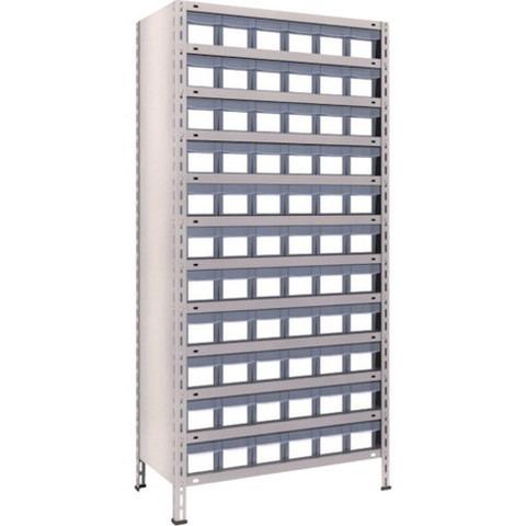 TRUSCO トラスコ 軽量棚 875X450X1800 樹脂引出透明 小X66 ネオグレー 63X812C11 組立品 組立設置不可 代引不可