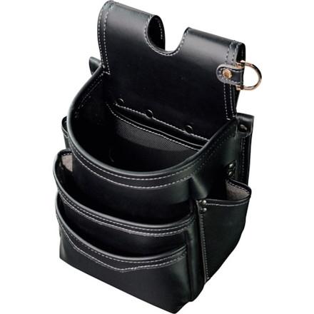 フジ矢 腰袋3段黒金LIGHT PU LEATHER SERIES 手作業工具 バックパック