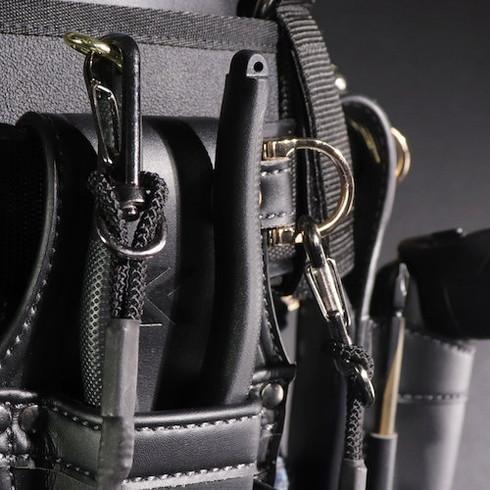 フジ矢 ドライバーペンチホルダー2段 黒金 LIGHT PU LEASER SERIES