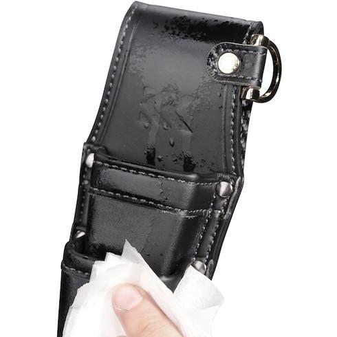 フジ矢 ドライバーペンチホルダー2段 黒金 LIGHT PU LEASER SERIES