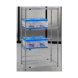 TRUSCO スチール製メッシュラック W1205XD305XH1533 4段 バックバー付 TMEBB5434 物流 保管用品 物品棚 メッシュ棚 代引不可_1
