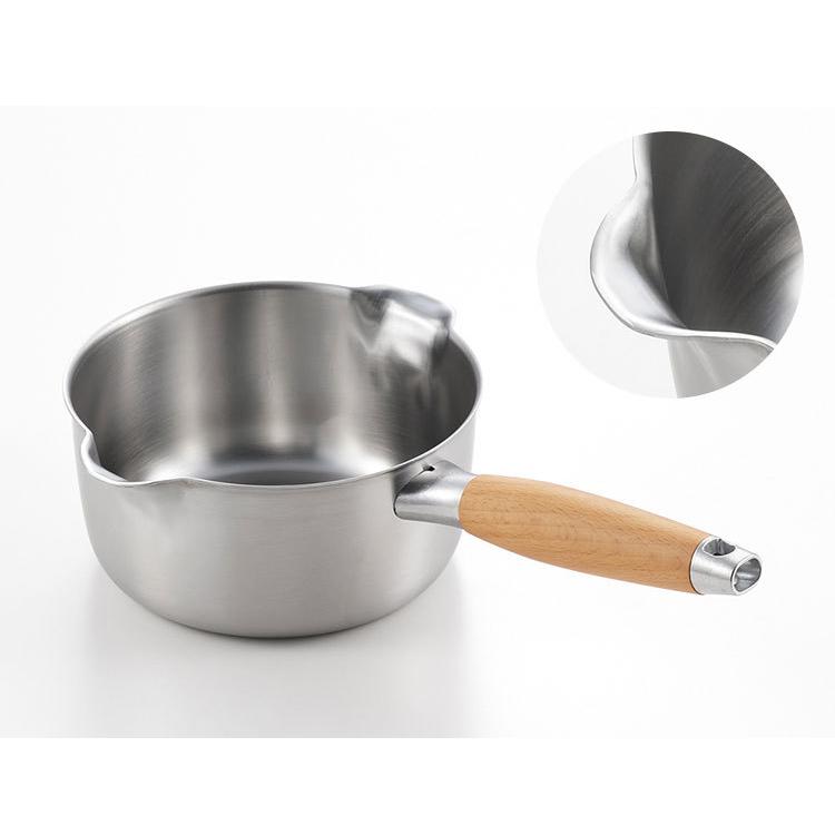 ヨシカワ 日本製 aikata アイカタ 両口ステンレス ミルクパン 16cm IH対応 ガス火OK 燕三条 Yoshikawa プレゼント ギフト 贈り物 料理 調理用品