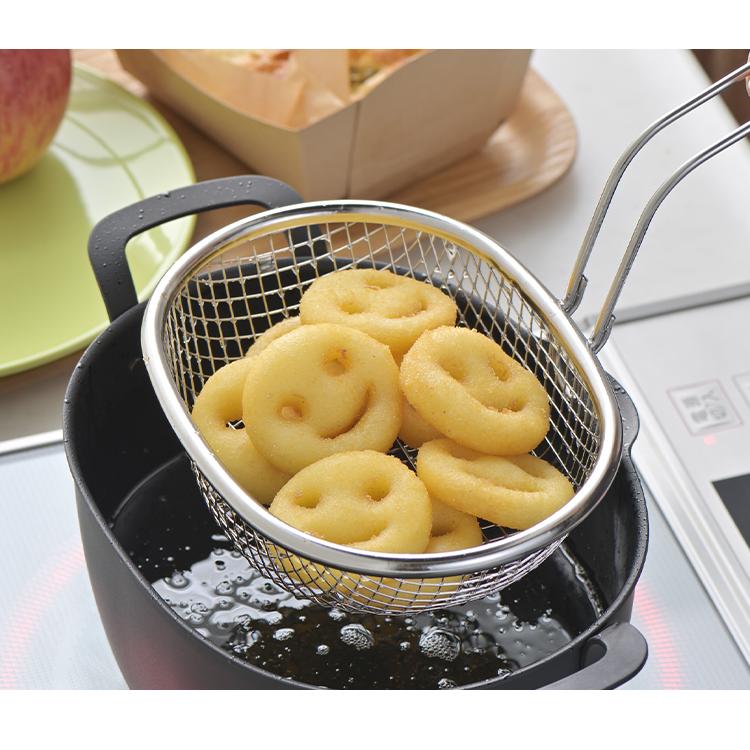 ヨシカワ aikata 揚げ鍋専用 ステンレス揚げザル 日本製 燕三条 鉄製