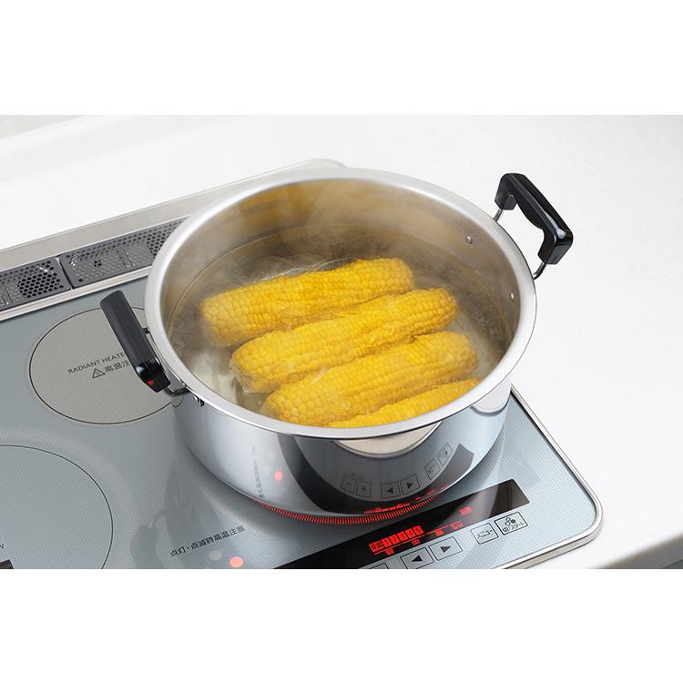 ヨシカワ 日本製 煮もの鍋 満菜 両手鍋 28cm SH9863 ステンレス ガス火