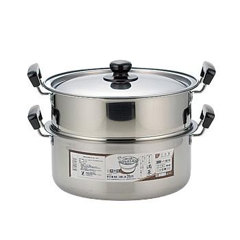 ヨシカワ 日本製 蒸しもの鍋 満菜 二段蒸し器 28cm SH9867 ステンレス ガス火 IH 対応 Yoshikawa
