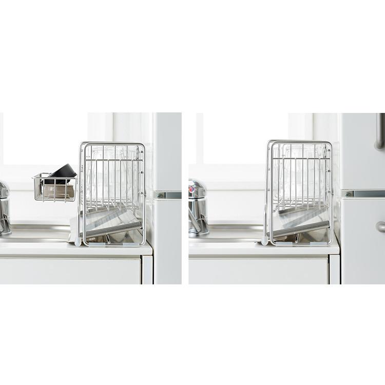 ヨシカワ 日本製 スリムなシンクサイド幅の広がる水切り 伸縮 幅10~17