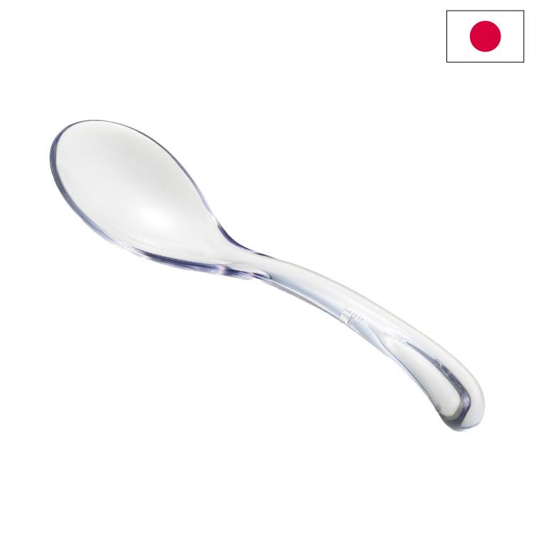 ヨシカワ 日本製 すくいやすいクリアなレンゲ大 美味彩菜 透明 クリア