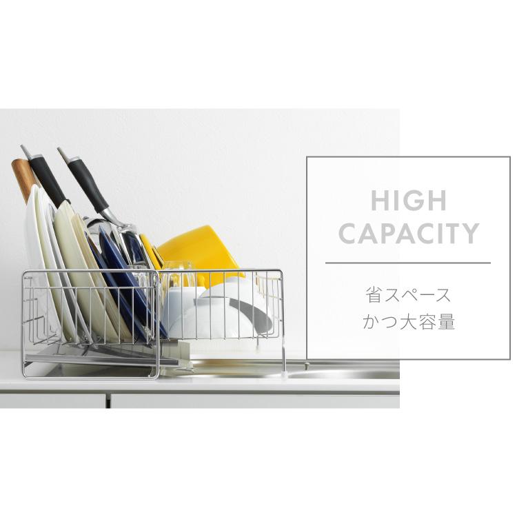 ヨシカワ 日本製 シンクサイド 深型 燕三条 ステンレス製 スライド 水切りラック 幅20~37×奥行47cm レビュー報告で燕三条製トングの画像