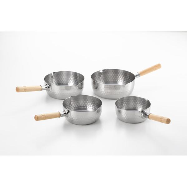 ヨシカワ 日本製 ステンレス雪平鍋 20cm YH6753 IH対応 ガス火OK 両側