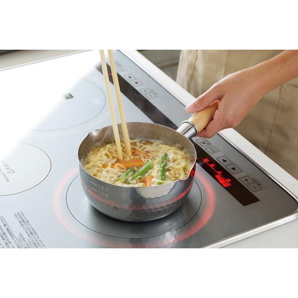 ヨシカワ 日本製 ステンレス雪平鍋 20cm YH6753 IH対応 ガス火OK 両側