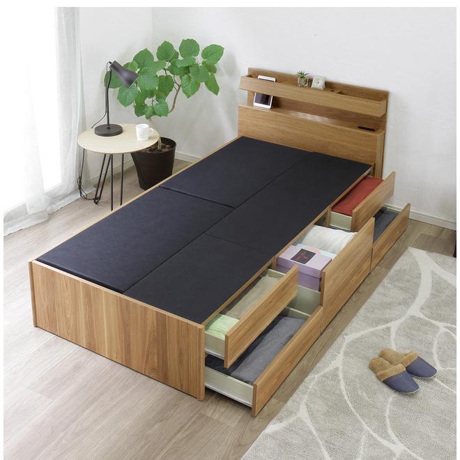 ベッドフレーム SD セミダブル 幅121cm 奥行209cm チェストベッド 2口