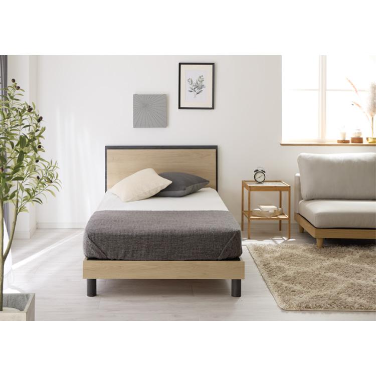 ベッドフレーム単品 ダブルサイズ 幅145cm LEDライト付き コンセント1